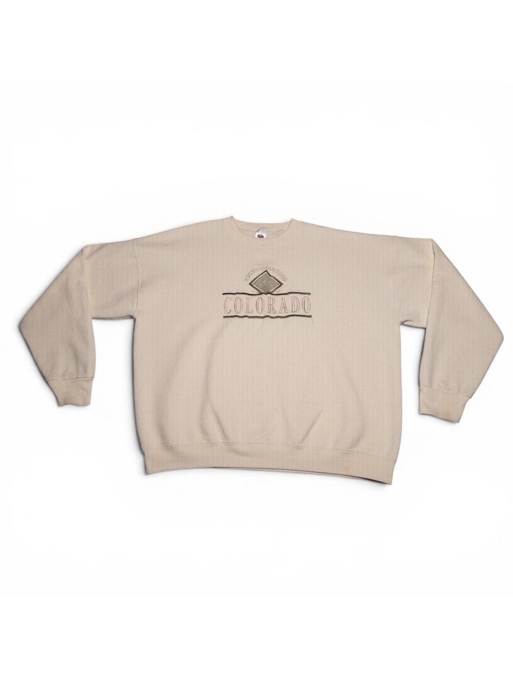 Beige Colorado Rocky Mountains Crewneck Sweatshirt